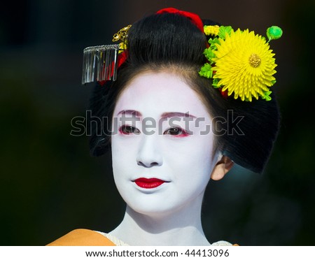 KYOTO - OCT  22: a participant on The Jidai Matsuri ( Festival of the Ages) held on October 22 2009  in Kyoto, Japan . It is one of Kyoto\'s renowned three great festivals