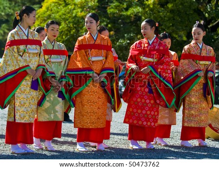 KYOTO - OCT  22: participants on The Jidai Matsuri (Festival of the Ages) held on October 22 2009  in Kyoto, Japan . It is one of Kyoto\'s renowned three great festivals