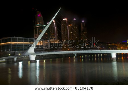 Puerrto madero at night -  puerto madero is the new modern neighborhood  in Buenos Aires Argentina