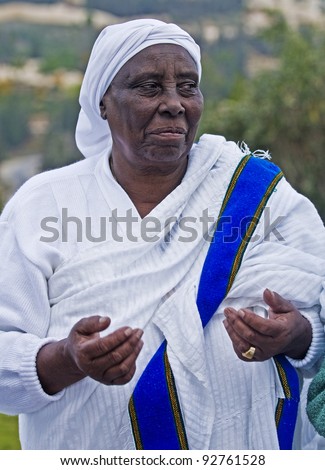 JERUSALEM - NOV 24 : Portrait of Ethiopian Jew woman during the 
