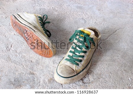white shoes on concrete background