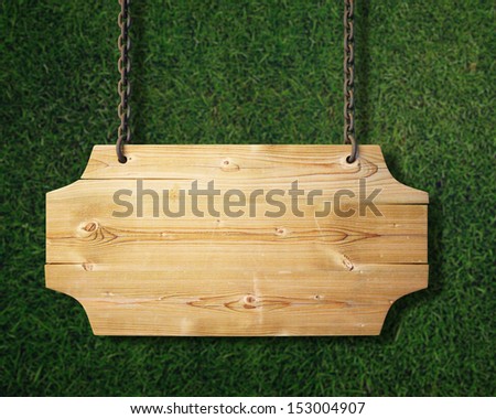 wooden sign hanging