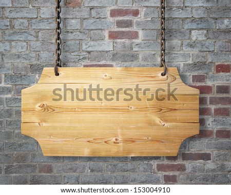 wooden sign hanging