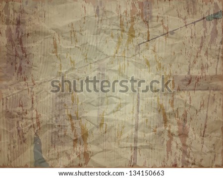 Creased paper with stain and wood effect in dark shade