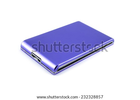 external hard drive on white background