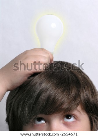 Boy with Light Bulb, Bright Idea