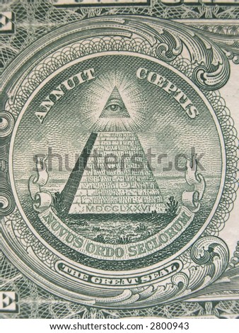 1 dollar bill pyramid. stock photo : Dollar Bill