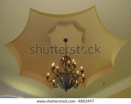 Luxury House with elegant ceiling light fixture