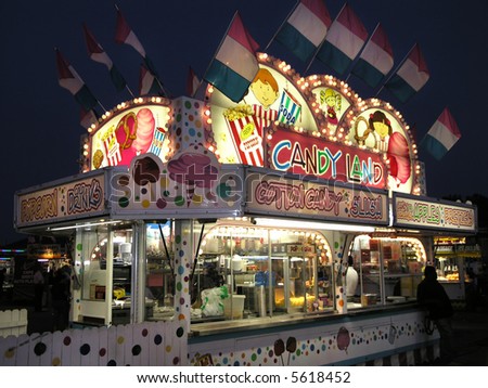 Carnival Concession Stand with Cotton Candy