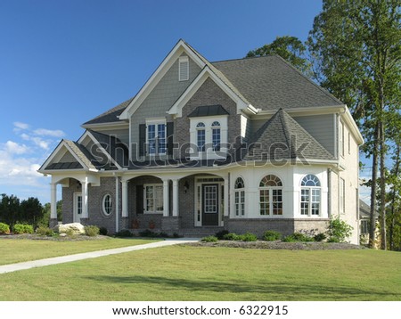 Luxury Home Exterior against blue sky