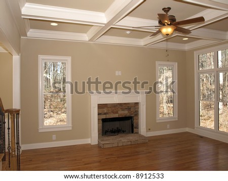 Luxury Living Room With Ceiling Fan Empty Stock Photo 8912533