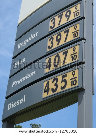 High Gas Station Price Sign