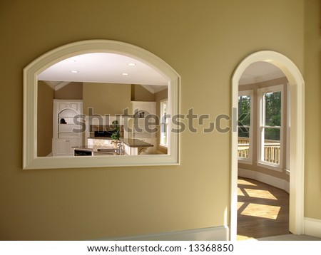Luxury Model Home Den with window and door Opening