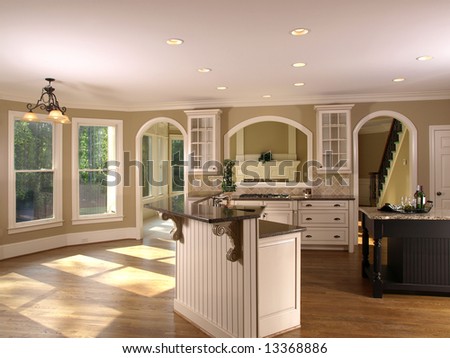 Luxury Model Home Kitchenette and windows