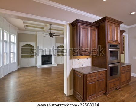 Luxury Home Interior Kitchen Cabinets And Living Room W