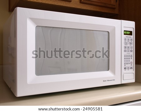 White counter top Microwave oven front view