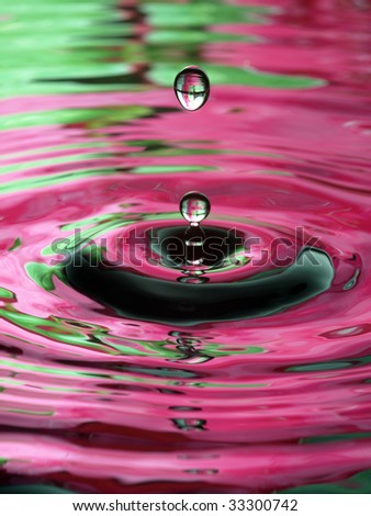 Water Droplet Ripple green pink multi drop