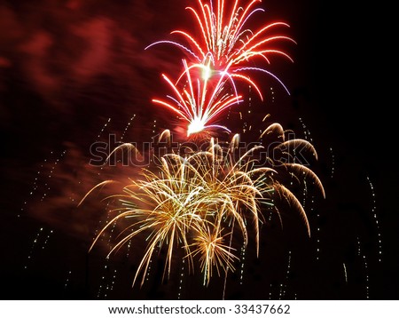 July 4th Fireworks celebration mega burst spray