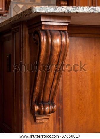 Luxury Home dark wood kitchen counter top support