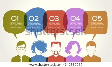 People Chatting. Vector Illustration Of A Communication Concept, Relating To Feedback, Reviews And Discussion. The File Is Saved In The Version Ai10 Eps. This Image Contains Transparency.