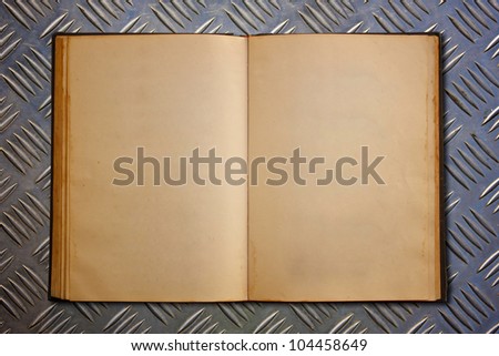notebook on the metal background