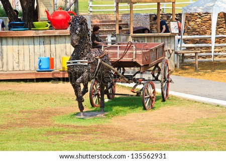 carriage horses on the field