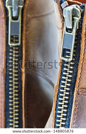 leather boot with zipper