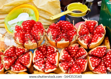 a fruit Ripe pomegranates background