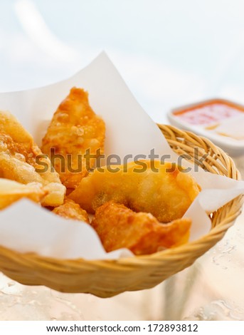 Fried Pot stickers, Dumplings, Traditional Asian Food