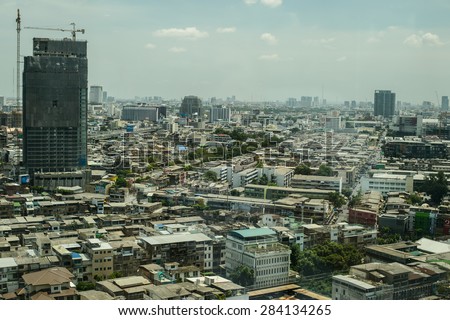 BANGKOK THAILAND-JUNE 02:Bangkok City. Landscape tower city in Bangkok. on June 02,2015 in Bangkok,Thailand