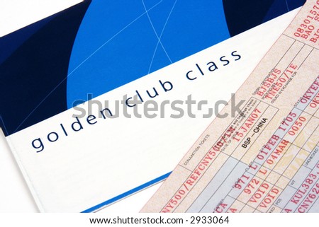 Close up on an air plane ticket.