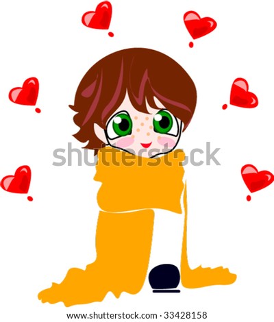 Cute Baby Pictures  on Cute Cartoon Baby Boy And Red Hearts  Stock Vector 33428158