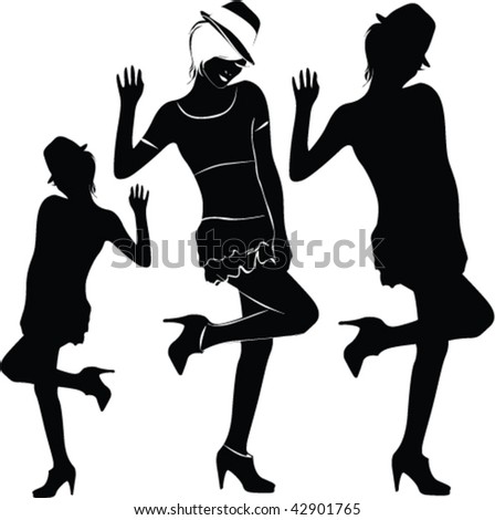 Dancing Black Silhouettes