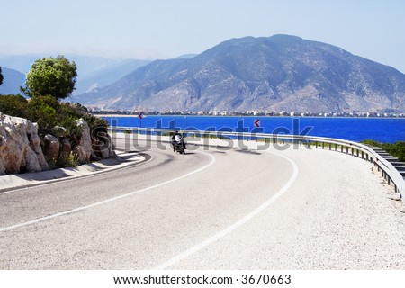 bike on a sunny coastline road