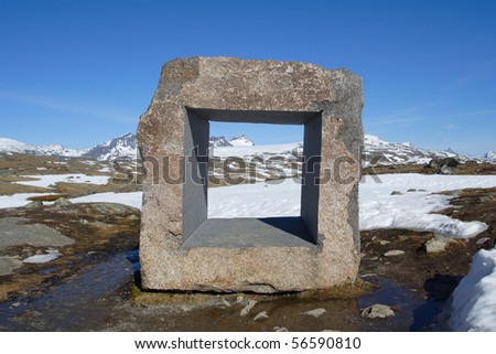 cube - abstraction in the norwegian mountains