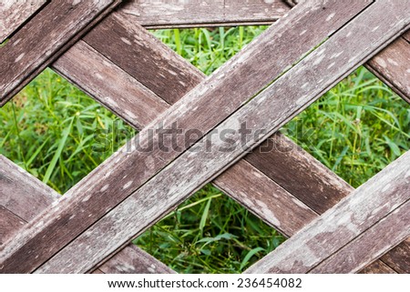 Old wooden fence in garden