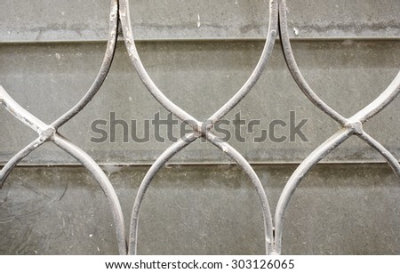 Old window with metal security bars