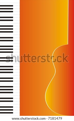 Poster with guitar and piano keys