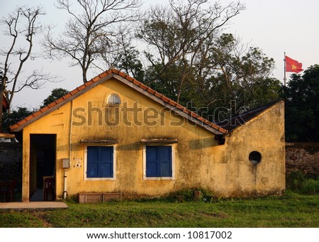 Real house inside the compound of Hue in Vietnam