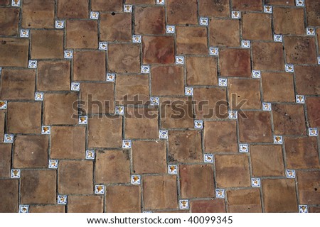 Platform brown patterned ceramic floor
