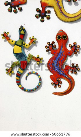 Figures salamanders in a Andalusian craft shop
