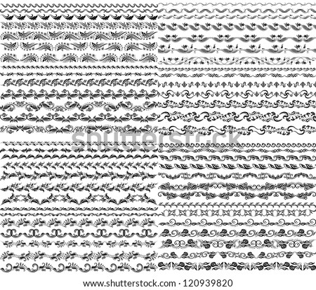 Set of vector borders decorative elements for design Page decoration Set of vector borders decorative elements for design Page decoration