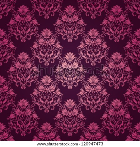 Damask seamless floral pattern Royal wallpaper Flowers on a purple background EPS 10 Damask seamless floral pattern Royal wallpaper Flowers on a purple background EPS 10