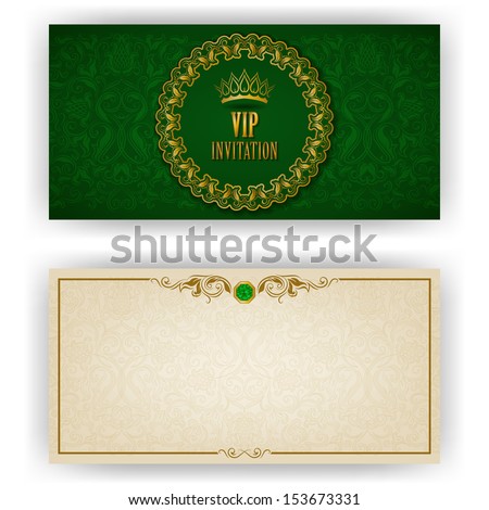 Elegant Template Luxury Invitation, Card With Lace Ornament, Place For Text. Floral Elements, Ornate Background. Vector Illustration Eps 10.