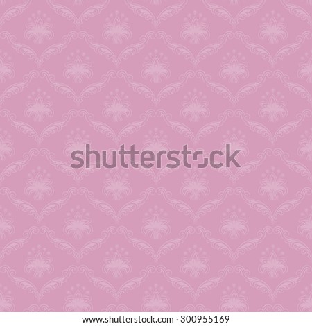 Damask seamless floral pattern. Royal wallpaper. Floral ornaments on pink background.  Illustration