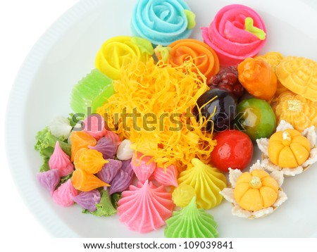 thai dessert on white background thai dessert on white background