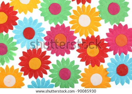 flower invents from paper on white background