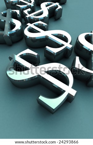 stock photo : 3D Render Money Signs