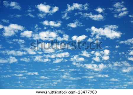 Blue sky and many small clouds