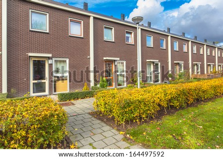 Small Terraced Houses In A Suburban Area In Europe